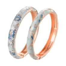 2 Pack Flower Enamel Bangle Bracelets